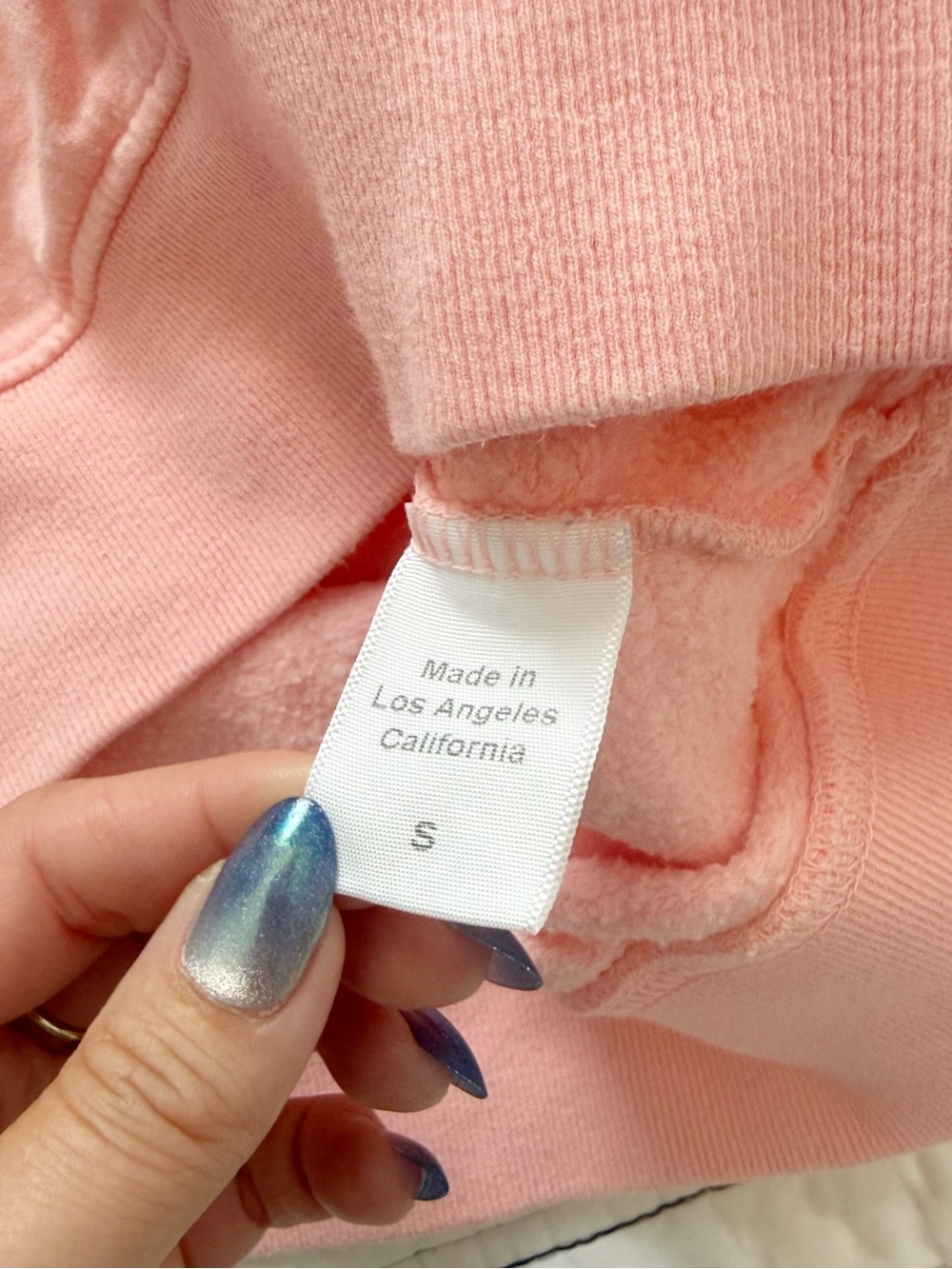 Clare V. OUI Sweatshirt in Rose Pink White Yellow 100% Cotton size Small - Picture 7 of 10